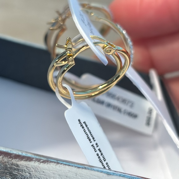 NIB And Now This 18K Gold Plated Duo Hoop Earring Set - Picture 3 of 7